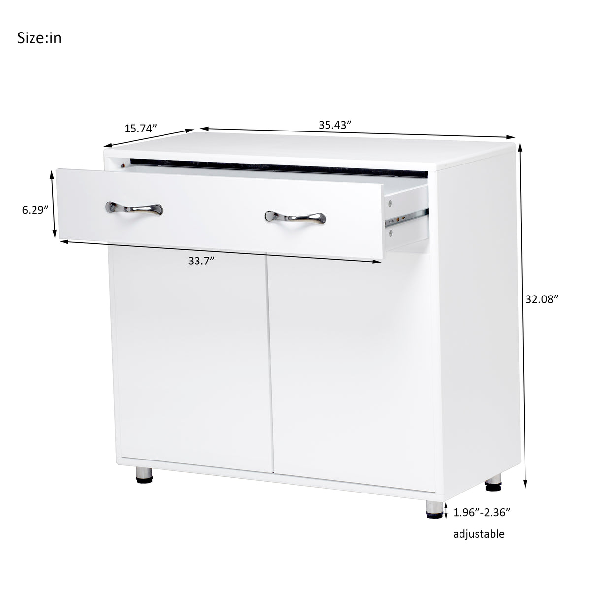 Two door Side Table-White W28203337-djyc