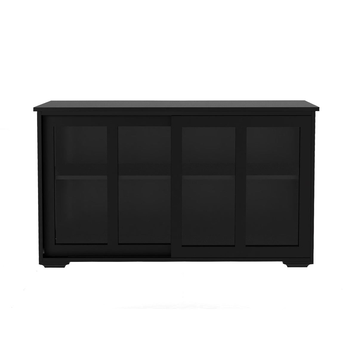 Kitchen Storage Stand Cupboard With Glass Door-Black W28215277-djyc