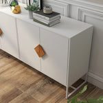 Solid wood special shape square handle design with 4 doors and double storage sideboard W282S00014-djyc