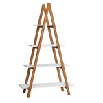 Solid bamboo wood oxford "A" frame ladder display bookshelf W28222283-djyc