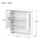 Bathroom Wall Cabinet with Doule Mirror Doors and Shelvs W28206527-djyc