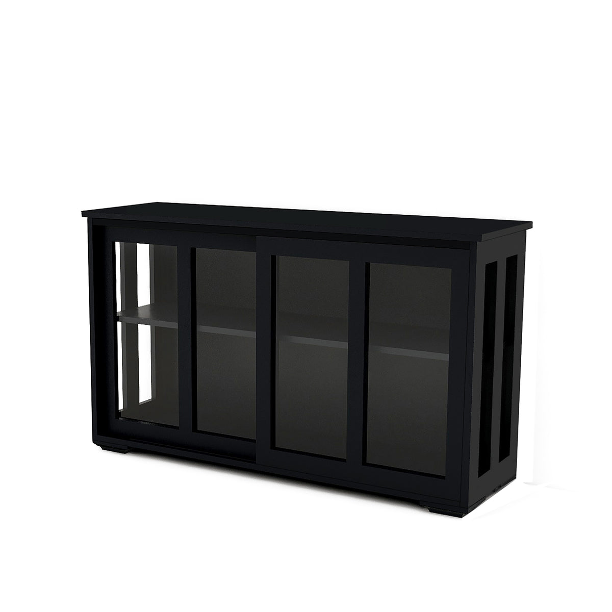 Kitchen Storage Stand Cupboard With Glass Door-Black W28215277-djyc
