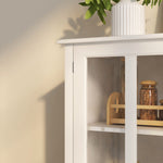 Buffet storage cabinet with double glass doors and unique bell handle W28227723-djyc