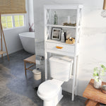 Over-the-Toilet Storage Cabinet White with one Drawer and 2 Shelves Space Saver Bathroom Rack W28227728-djyc