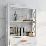Over-the-Toilet Storage Cabinet White with one Drawer and 2 Shelves Space Saver Bathroom Rack W28227728-djyc