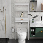 Over-the-Toilet Storage Cabinet White with one Drawer and 2 Shelves Space Saver Bathroom Rack W28227728-djyc