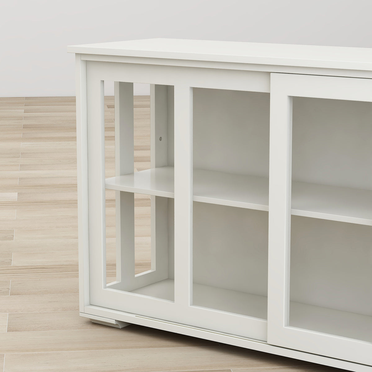 Kitchen Storage Stand Cupboard With Glass Door-White W28235613-djyc