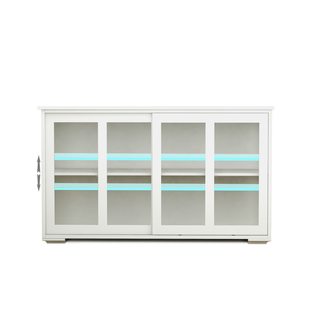 Kitchen Storage Stand Cupboard With Glass Door-White W28235613-djyc