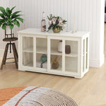 Kitchen Storage Stand Cupboard With Glass Door-White W28235613-djyc
