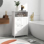 Bathroom standing storage cabinet with 3 drawers and 1 door-White W28235523-djyc