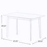 Modern Dining Table 47 Inch Kitchen Table Rectangular Top with Solid Wood Leg-White W112040061-djyc