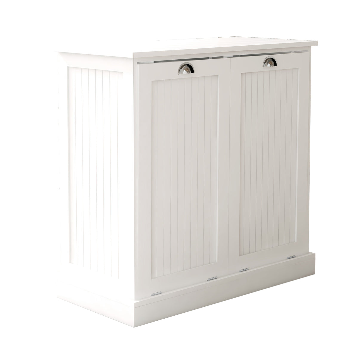 Two-Compartment Tilt-Out Laundry Sorter Cabinet-White W112049950-djyc