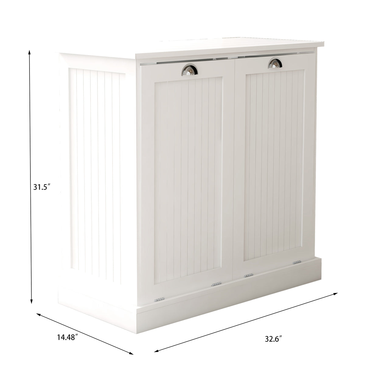 Two-Compartment Tilt-Out Laundry Sorter Cabinet-White W112049950-djyc