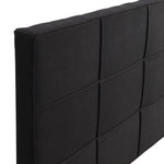 King Size Upholstered Platform Bed Frame withLinen Fabric Headboard, No Box Spring Needed, Wood Slat Support, Easy Assembly, BLACK W311107471-djyc