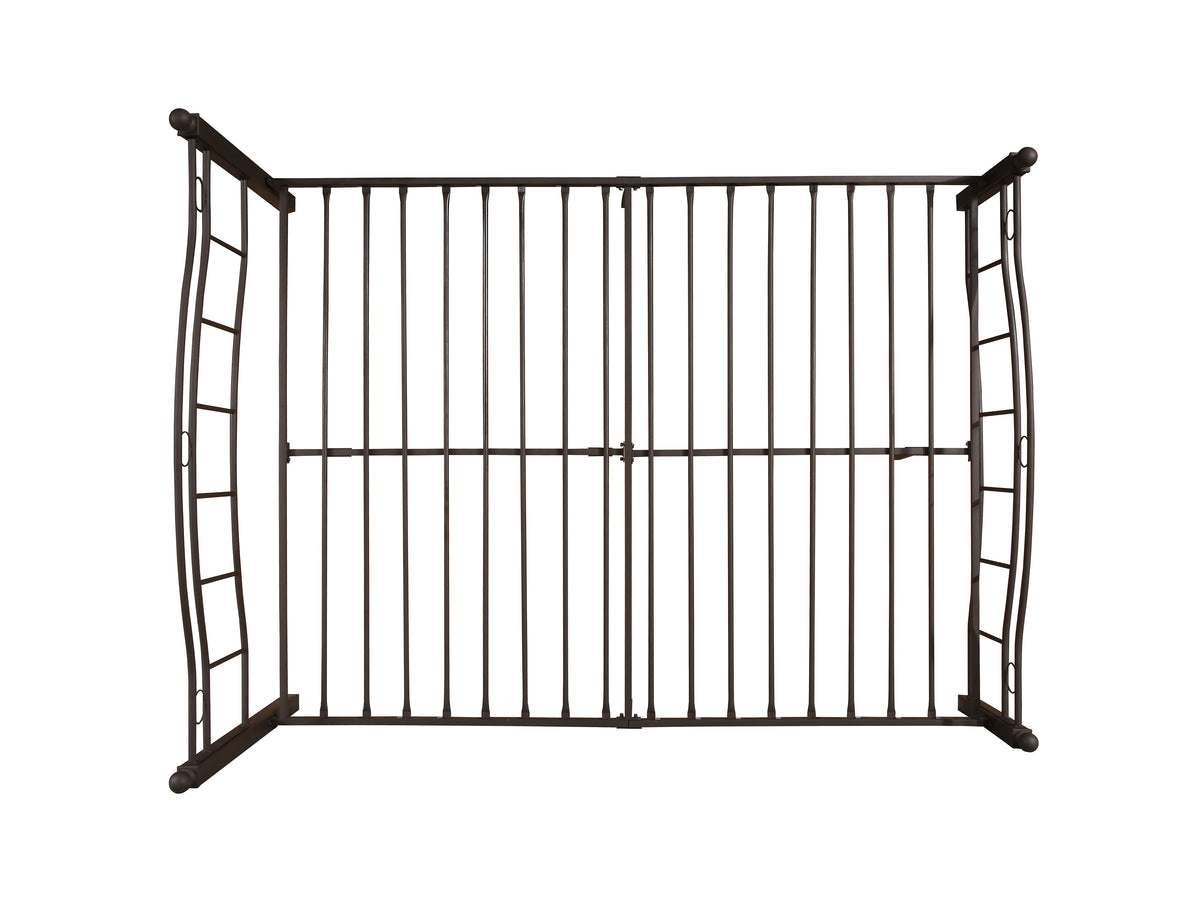 King Size Metal Bed Frame with Headboard and FootboardBronze W31181460-djyc