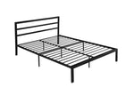 Queen Size Metal Bed Frame with Headboard Black W31181461-djyc