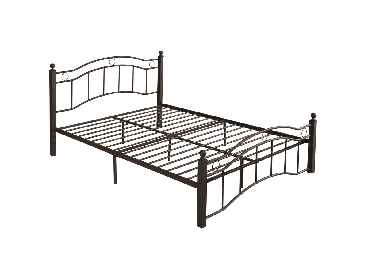 King Size Metal Bed Frame with Headboard and FootboardBronze W31181460-djyc