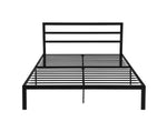 Queen Size Metal Bed Frame with Headboard Black W31181461-djyc