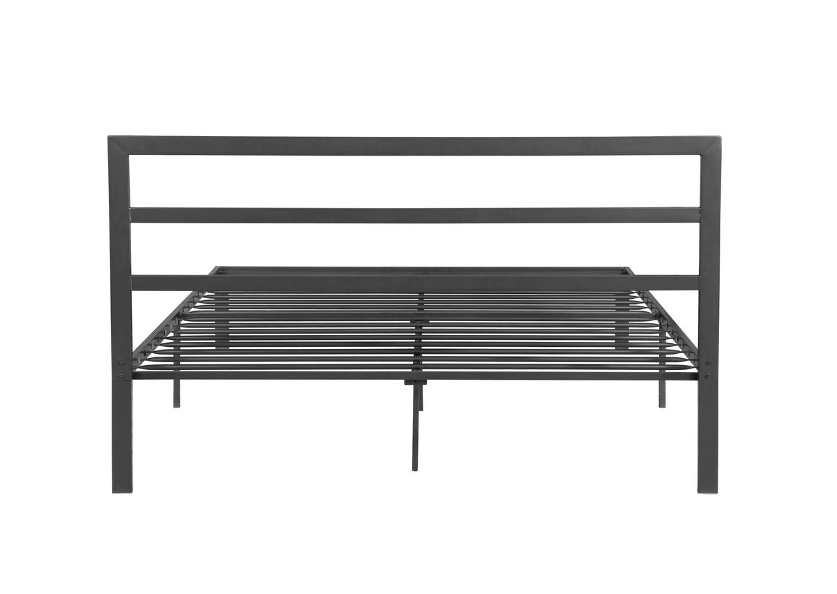 Queen Size Metal Bed Frame with Headboard Charcoal Grey W31181462-djyc