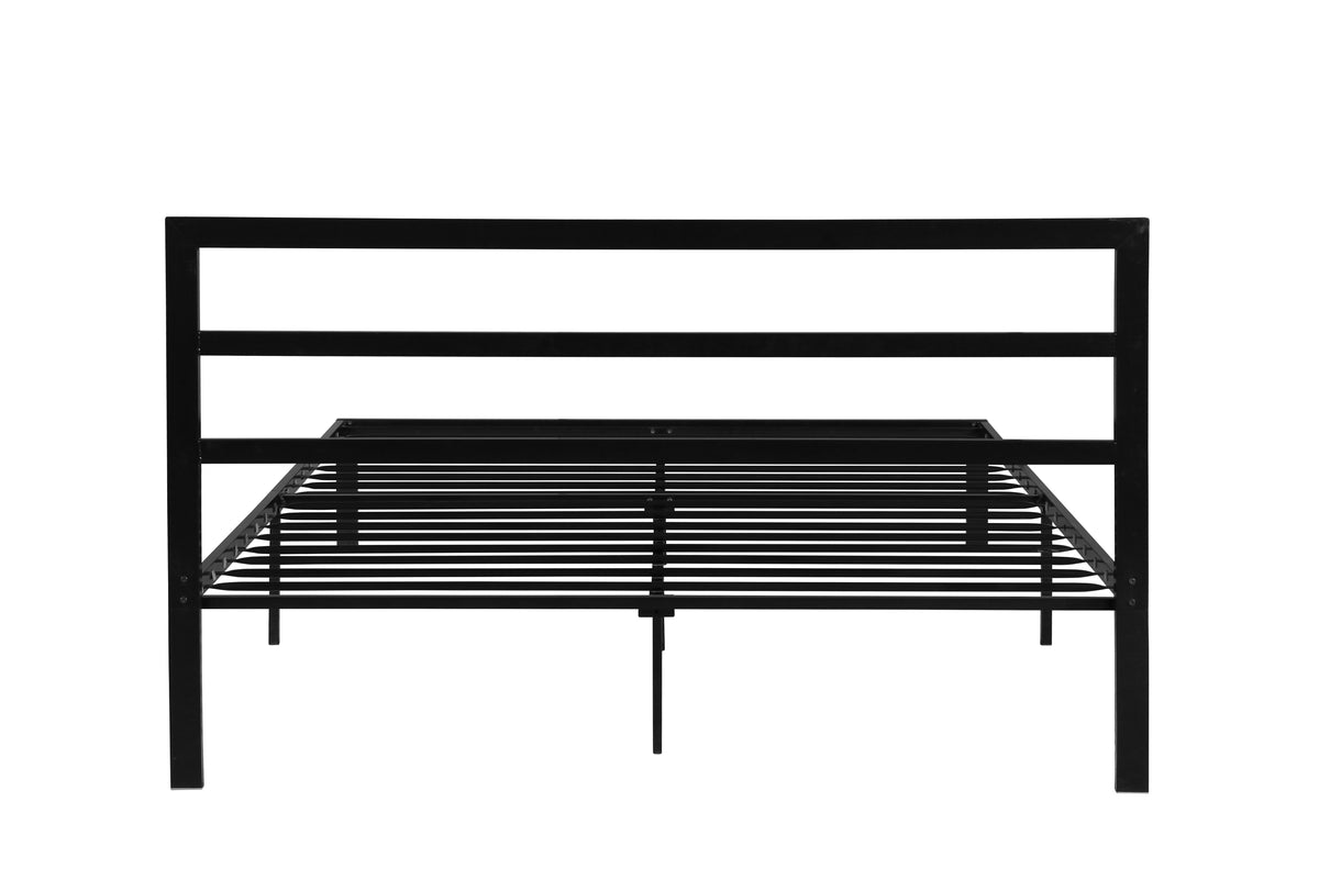 Queen Size Metal Bed Frame with Headboard Black W31181461-djyc