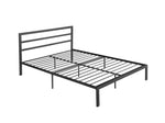 Queen Size Metal Bed Frame with Headboard Charcoal Grey W31181462-djyc