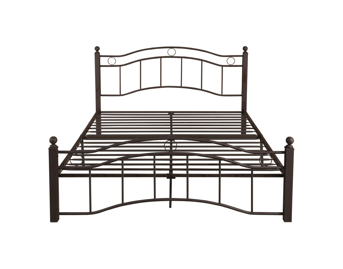 King Size Metal Bed Frame with Headboard and FootboardBronze W31181460-djyc