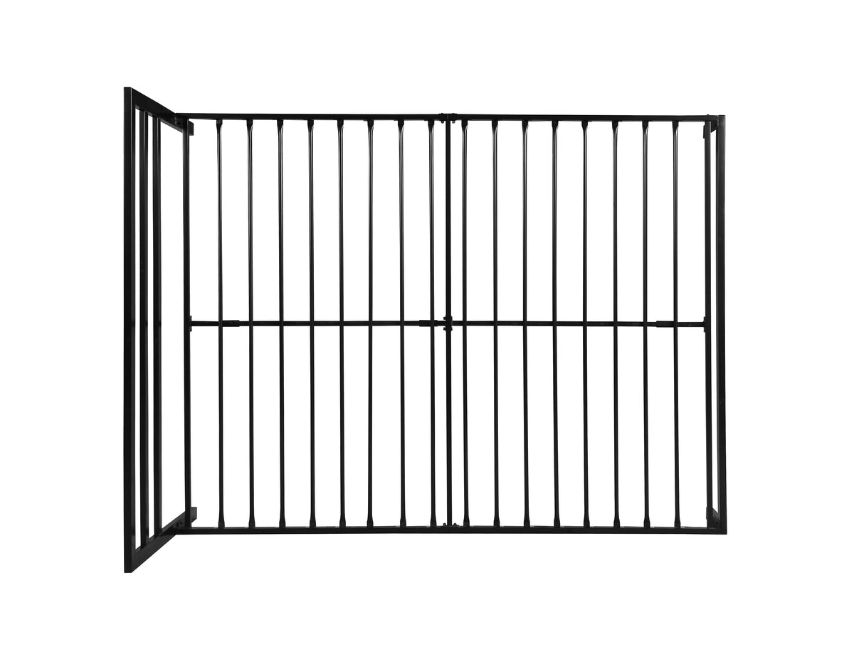 Queen Size Metal Bed Frame with Headboard Black W31181461-djyc