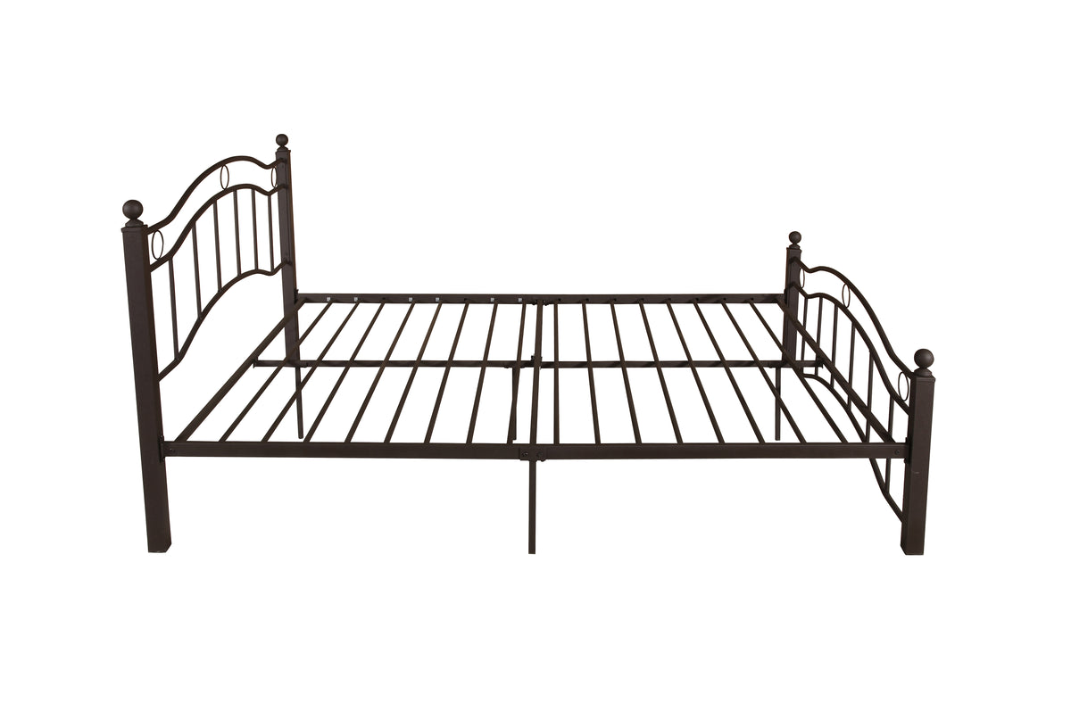 King Size Metal Bed Frame with Headboard and FootboardBronze W31181460-djyc