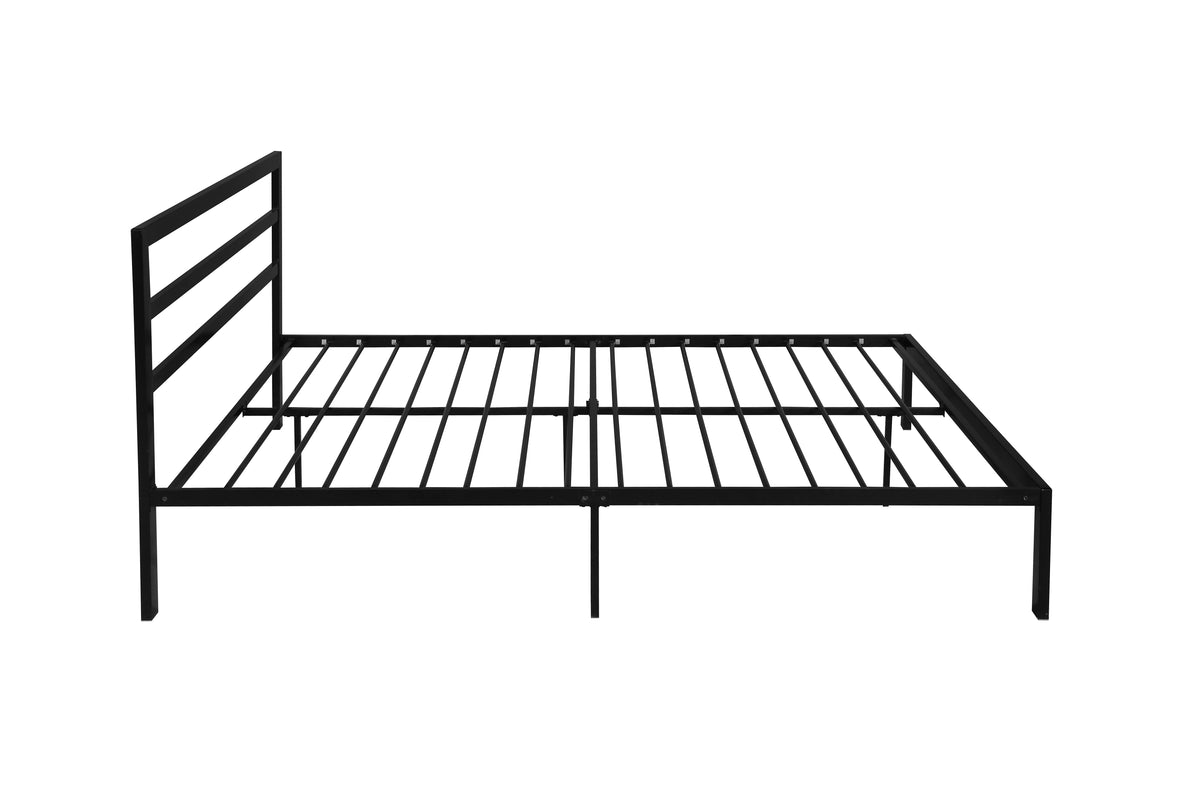 Queen Size Metal Bed Frame with Headboard Black W31181461-djyc