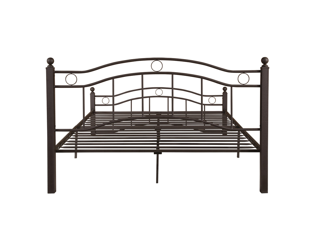 King Size Metal Bed Frame with Headboard and FootboardBronze W31181460-djyc