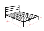 Queen Size Metal Bed Frame with Headboard Black W31181461-djyc