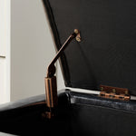 Storage Ottoman with Wooden Legs, Faux Leather Ottoman with Storage for Living Room, Bedroom & Hallway, Ottoman Foot Rest, 38.4' Black Ottoman W68053161-djyc