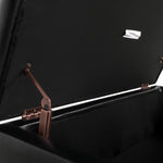 Storage Ottoman with Wooden Legs, Faux Leather Ottoman with Storage for Living Room, Bedroom & Hallway, Ottoman Foot Rest, 38.4' Black Ottoman W68053161-djyc