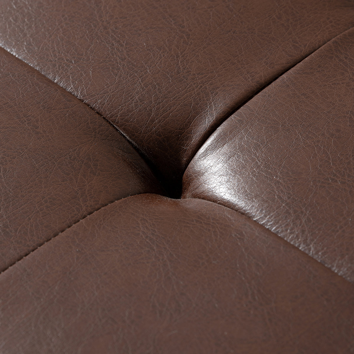 Storage Ottoman with Wooden Legs, Faux Leather Ottoman with Storage for Living Room, Bedroom & Hallway, Ottoman Foot Rest, 38.4' Brown Ottoman W68053162-djyc