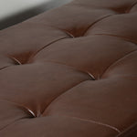 Storage Ottoman with Wooden Legs, Faux Leather Ottoman with Storage for Living Room, Bedroom & Hallway, Ottoman Foot Rest, 38.4' Brown Ottoman W68053162-djyc