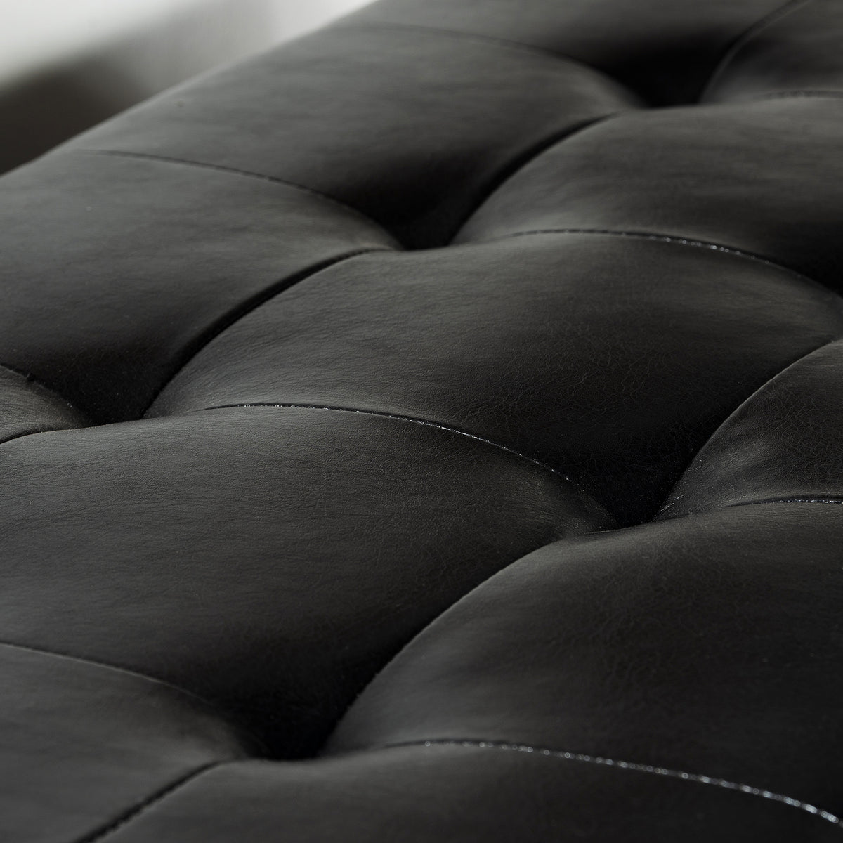 Storage Ottoman with Wooden Legs, Faux Leather Ottoman with Storage for Living Room, Bedroom & Hallway, Ottoman Foot Rest, 38.4' Black Ottoman W68053161-djyc