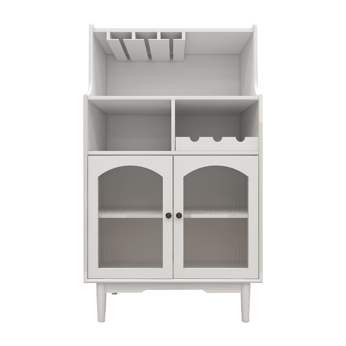Living room White wine cabinet with removable wine rack and wine glass rack, a glass door cabinet W28265029-djyc