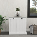 Two-Compartment Tilt-Out Laundry Sorter Cabinet-White W112049950-djyc