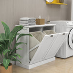 Two-Compartment Tilt-Out Laundry Sorter Cabinet-White W112049950-djyc