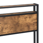 Full Size Metal Platform Bed Frame with Wooden Headboard and Footboard with USB LINER, No Box Spring Needed, Large Under Bed Storage, Easy Assemble W31183489-djyc