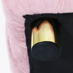 Pink Modern Velvet Upholstered Ottoman, Exquisite Small End Table, Soft Foot Stool,Dressing Makeup Chair, Comfortable Seat for Living Room, Bedroom, Entrance W1170103513-djyc