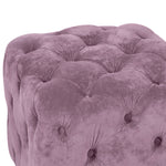 Purple Modern Velvet Upholstered Ottoman, Exquisite Small End Table, Soft Foot Stool,Dressing Makeup Chair, Comfortable Seat for Living Room, Bedroom, Entrance W1170103517-djyc