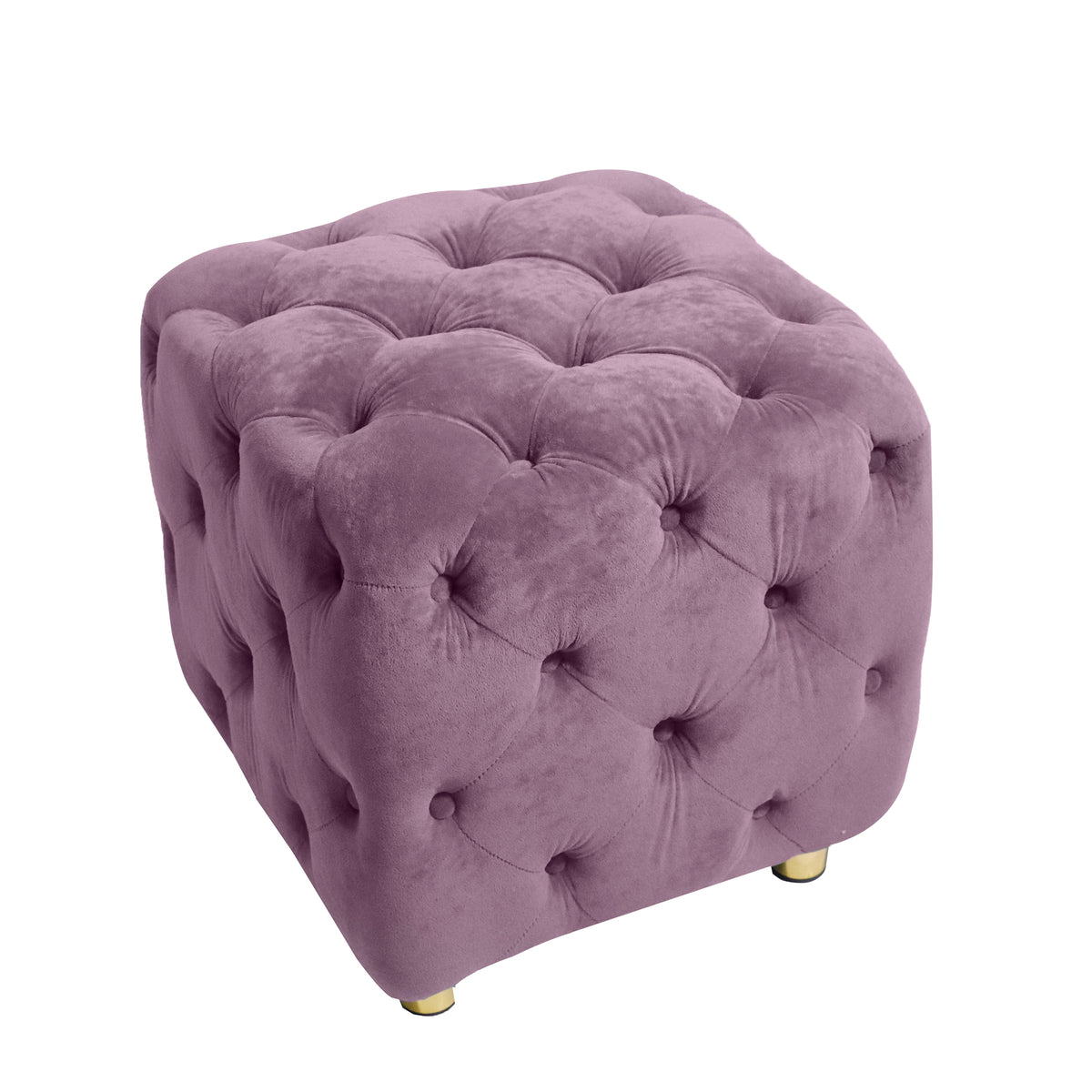 Purple Modern Velvet Upholstered Ottoman, Exquisite Small End Table, Soft Foot Stool,Dressing Makeup Chair, Comfortable Seat for Living Room, Bedroom, Entrance W1170103517-djyc