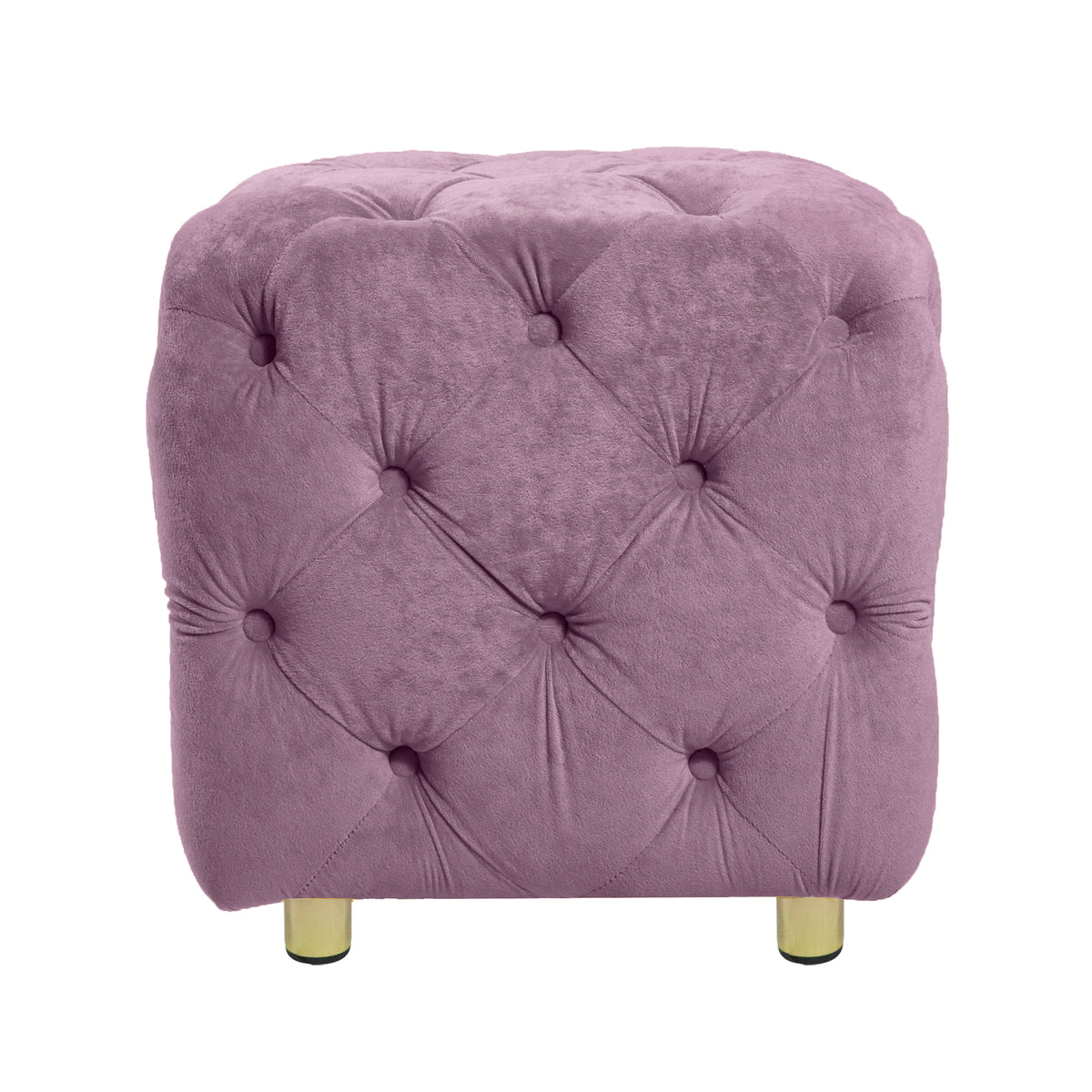 Purple Modern Velvet Upholstered Ottoman, Exquisite Small End Table, Soft Foot Stool,Dressing Makeup Chair, Comfortable Seat for Living Room, Bedroom, Entrance W1170103517-djyc