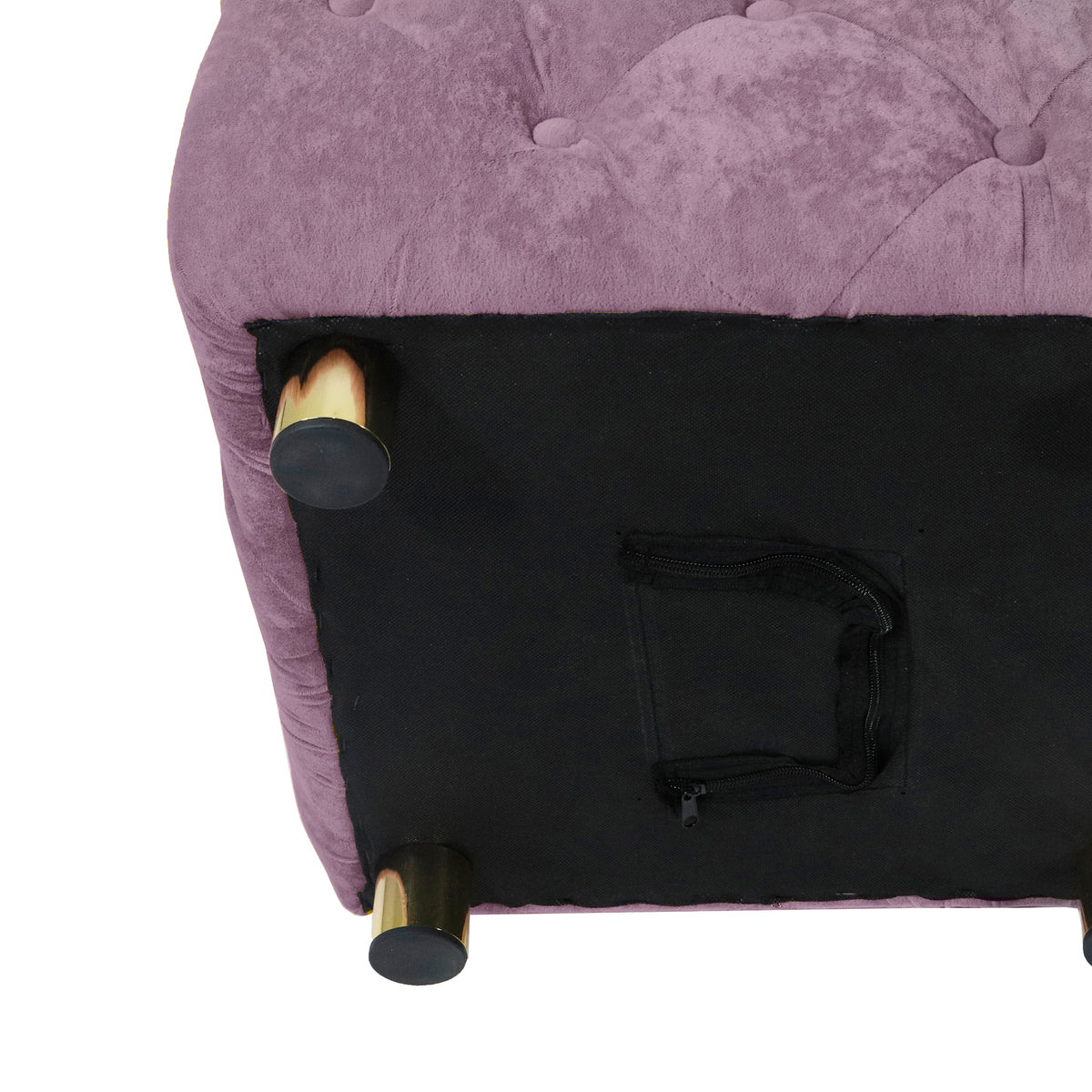 Purple Modern Velvet Upholstered Ottoman, Exquisite Small End Table, Soft Foot Stool,Dressing Makeup Chair, Comfortable Seat for Living Room, Bedroom, Entrance W1170103517-djyc