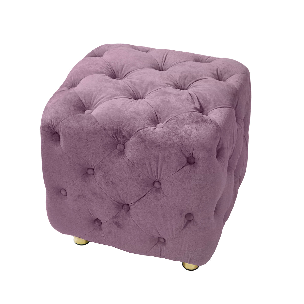 Purple Modern Velvet Upholstered Ottoman, Exquisite Small End Table, Soft Foot Stool,Dressing Makeup Chair, Comfortable Seat for Living Room, Bedroom, Entrance W1170103517-djyc