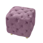 Purple Modern Velvet Upholstered Ottoman, Exquisite Small End Table, Soft Foot Stool,Dressing Makeup Chair, Comfortable Seat for Living Room, Bedroom, Entrance W1170103517-djyc