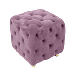 Purple Modern Velvet Upholstered Ottoman, Exquisite Small End Table, Soft Foot Stool,Dressing Makeup Chair, Comfortable Seat for Living Room, Bedroom, Entrance W1170103517-djyc