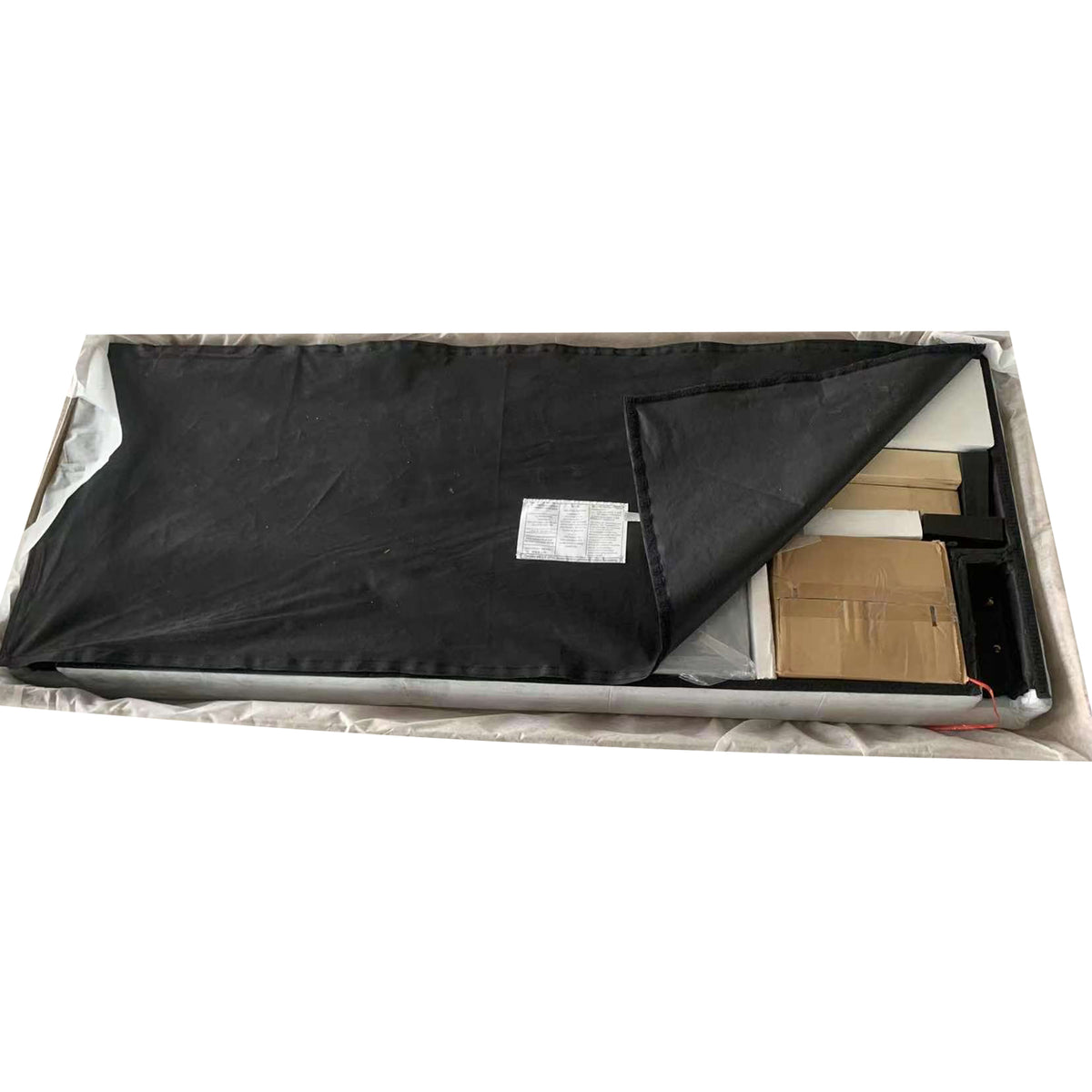 King Size Upholstered Platform Bed Frame with Button Tufted Linen Fabric Headboard, No Box Spring Needed, Wood Slat Support, Easy Assembly,Gray W311107470-djyc