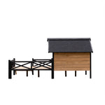 Outdoor Large Wooden Cabin House Style Wooden Dog Kennel with Porch W21951579-djyc
